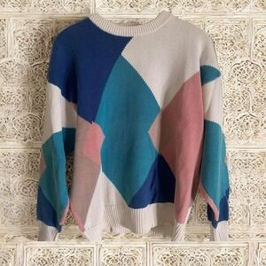 Vintage 80's/90's Brian MacNeil Blue/Pink Hand Loomed Sweater